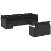 Image de vidaXL - 9-delige - Loungeset - met - kussens - poly - rattan - zwart