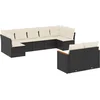 Image de vidaXL - 9-delige - Loungeset - met - kussens - poly - rattan - zwart
