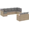 Image de vidaXL - 9-delige - Loungeset - met - kussens - poly - rattan - beige