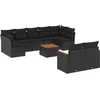 Image de vidaXL - 10-delige - Loungeset - met - kussens - poly - rattan - zwart