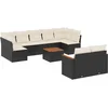 Image de vidaXL - 10-delige - Loungeset - met - kussens - poly - rattan - zwart