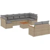 Image de vidaXL - 10-delige - Loungeset - met - kussens - poly - rattan - beige