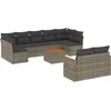 Image de vidaXL - 10-delige - Loungeset - met - kussens - poly - rattan - grijs