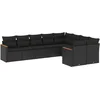 Image de vidaXL - 9-delige - Loungeset - met - kussens - poly - rattan - zwart