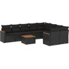 Image de vidaXL - 10-delige - Loungeset - met - kussens - poly - rattan - zwart