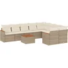 Image de vidaXL - 10-delige - Loungeset - met - kussens - poly - rattan - beige