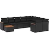 Image de vidaXL - 10-delige - Loungeset - met - kussens - poly - rattan - zwart