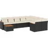Image de vidaXL - 10-delige - Loungeset - met - kussens - poly - rattan - zwart