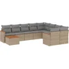 Image de vidaXL - 10-delige - Loungeset - met - kussens - poly - rattan - beige