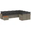 Image de vidaXL - 10-delige - Loungeset - met - kussens - poly - rattan - grijs
