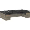 Image de vidaXL - 10-delige - Loungeset - met - kussens - poly - rattan - grijs