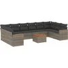 Image de vidaXL - 11-delige - Loungeset - met - kussens - poly - rattan - grijs