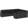 Image de vidaXL - 10-delige - Loungeset - met - kussens - poly - rattan - zwart