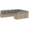 Image de vidaXL - 10-delige - Loungeset - met - kussens - poly - rattan - beige