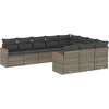 Image de vidaXL - 10-delige - Loungeset - met - kussens - poly - rattan - grijs