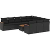 Image de vidaXL - 11-delige - Loungeset - met - kussens - poly - rattan - zwart