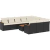 Image de vidaXL - 11-delige - Loungeset - met - kussens - poly - rattan - zwart