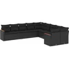 Image de vidaXL - 10-delige - Loungeset - met - kussens - poly - rattan - zwart