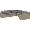 Image de vidaXL - 10-delige - Loungeset - met - kussens - poly - rattan - beige