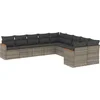 Image de vidaXL - 10-delige - Loungeset - met - kussens - poly - rattan - grijs