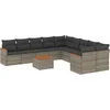 Image de vidaXL - 11-delige - Loungeset - met - kussens - poly - rattan - grijs