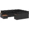Image de vidaXL - 11-delige - Loungeset - met - kussens - poly - rattan - zwart