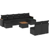 Image de vidaXL - 10-delige - Loungeset - met - kussens - poly - rattan - zwart