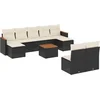Image de vidaXL - 10-delige - Loungeset - met - kussens - poly - rattan - zwart