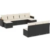 Image de vidaXL - 10-delige - Loungeset - met - kussens - poly - rattan - zwart