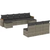 Image de vidaXL - 10-delige - Loungeset - met - kussens - poly - rattan - grijs