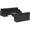 Image de vidaXL - 11-delige - Loungeset - met - kussens - poly - rattan - zwart