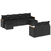 Image de vidaXL - 9-delige - Loungeset - met - kussens - poly - rattan - zwart