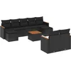 Image de vidaXL - 10-delige - Loungeset - met - kussens - poly - rattan - zwart