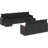 Image de vidaXL - 10-delige - Loungeset - met - kussens - poly - rattan - zwart