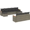 Image de vidaXL - 10-delige - Loungeset - met - kussens - poly - rattan - grijs