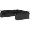 Image de vidaXL - 11-delige - Loungeset - met - kussens - poly - rattan - zwart