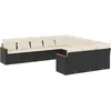 Image de vidaXL - 11-delige - Loungeset - met - kussens - poly - rattan - zwart