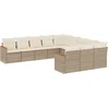 Image de vidaXL - 11-delige - Tuinset - met - kussens - poly - rattan - beige
