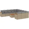Image de vidaXL - 12-delige - Loungeset - met - kussens - poly - rattan - beige