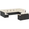 Image de vidaXL - 12-delige - Loungeset - met - kussens - poly - rattan - zwart