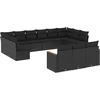 Image de vidaXL - 13-delige - Loungeset - met - kussens - poly - rattan - zwart