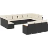 Image de vidaXL - 13-delige - Loungeset - met - kussens - poly - rattan - zwart