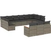 Image de vidaXL - 13-delige - Loungeset - met - kussens - poly - rattan - grijs