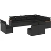 Image de vidaXL - 12-delige - Loungeset - met - kussens - poly - rattan - zwart