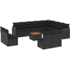 Image de vidaXL - 13-delige - Loungeset - met - kussens - poly - rattan - zwart