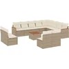 Image de vidaXL - 13-delige - Loungeset - met - kussens - poly - rattan - beige