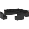 Image de vidaXL - 13-delige - Loungeset - met - kussens - poly - rattan - zwart