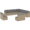 Image de vidaXL - 13-delige - Loungeset - met - kussens - poly - rattan - beige