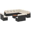 Image de vidaXL - 14-delige - Loungeset - met - kussens - poly - rattan - zwart
