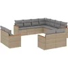 Image de vidaXL - 11-delige - Tuinset - met - kussens - poly - rattan - beige